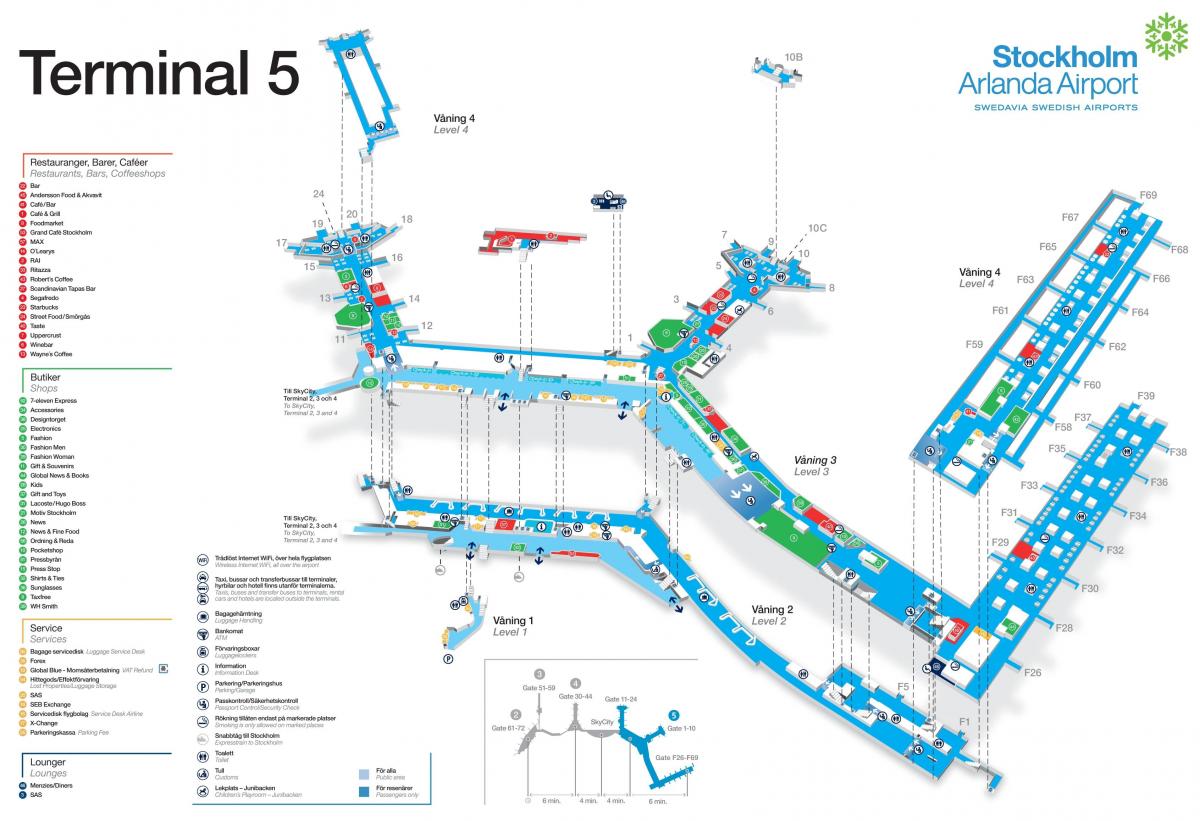 Stoccolma airport terminal 5 mappa