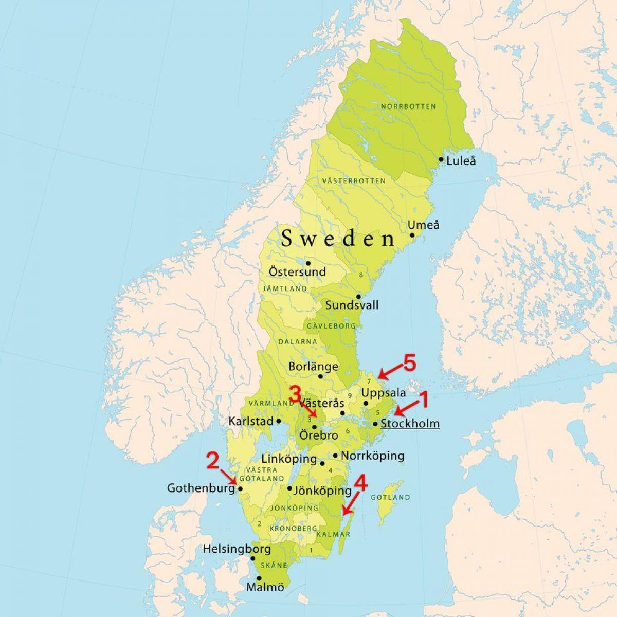 mappa di Stoccolma spiagge