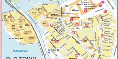 Mappa della città vecchia di Stoccolma, in Svezia
