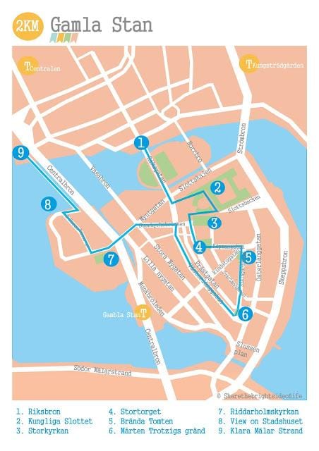 Stoccolma, gamla stan mappa