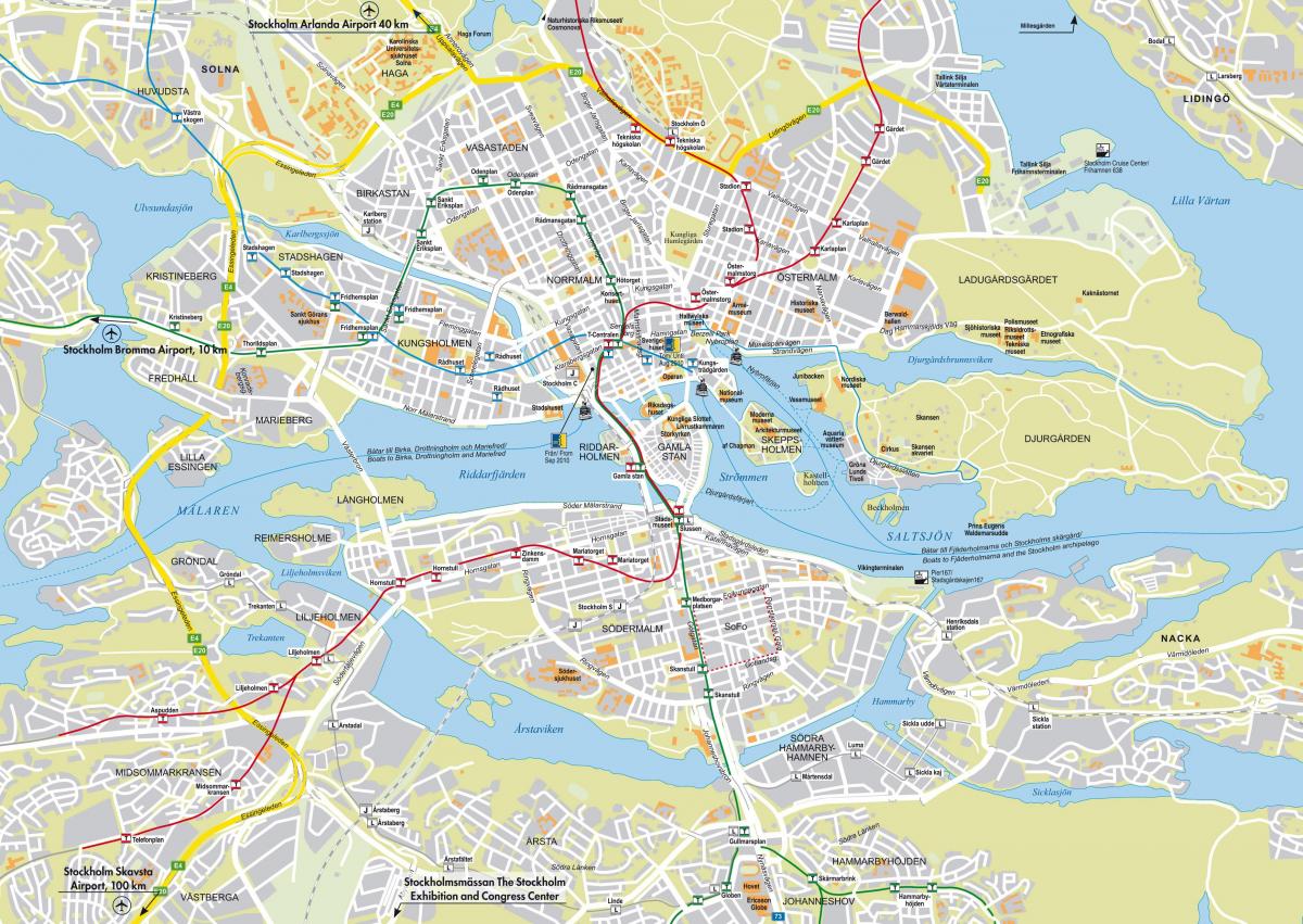 mappa della città di Stoccolma