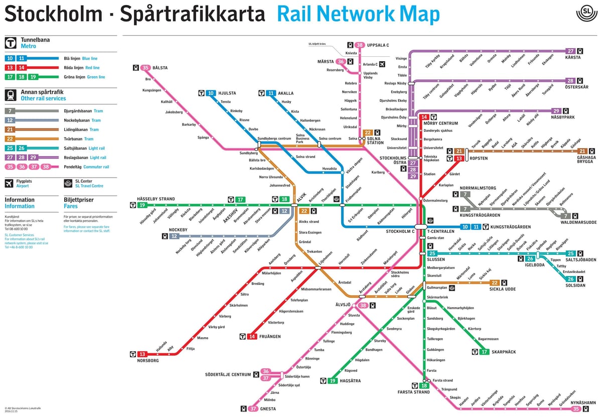 mappa della metropolitana di Stoccolma