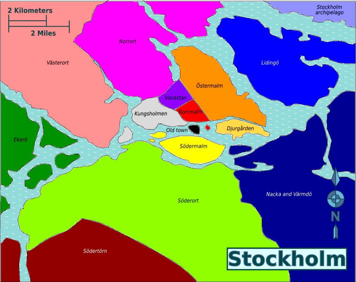 mappa di Stoccolma distretti