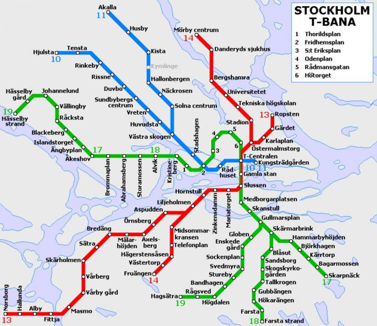 mezzi di trasporto pubblico di Stoccolma mappa