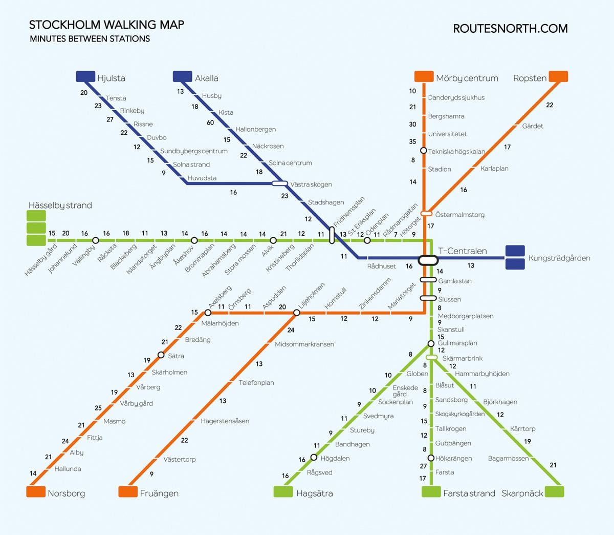 mappa di Stoccolma a piedi