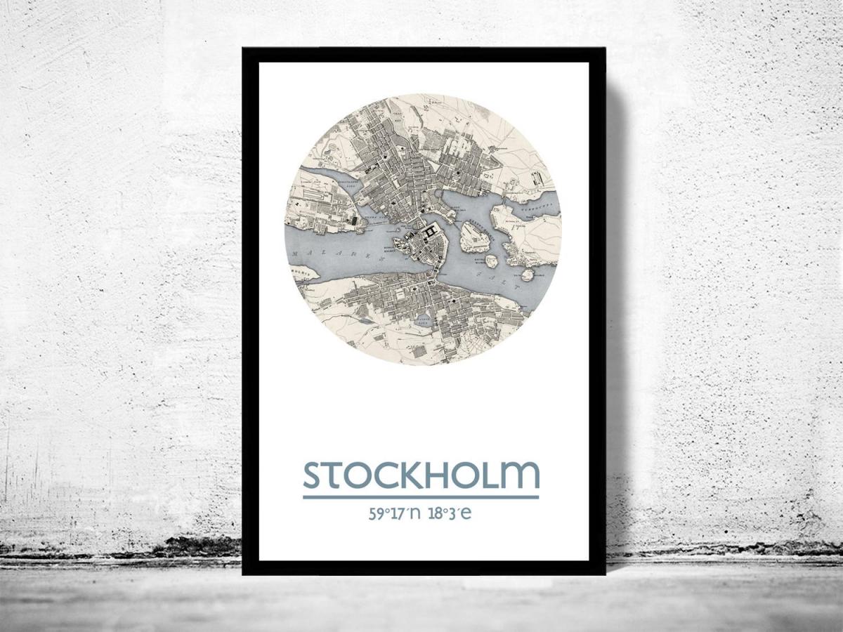 mappa di Stoccolma mappa poster