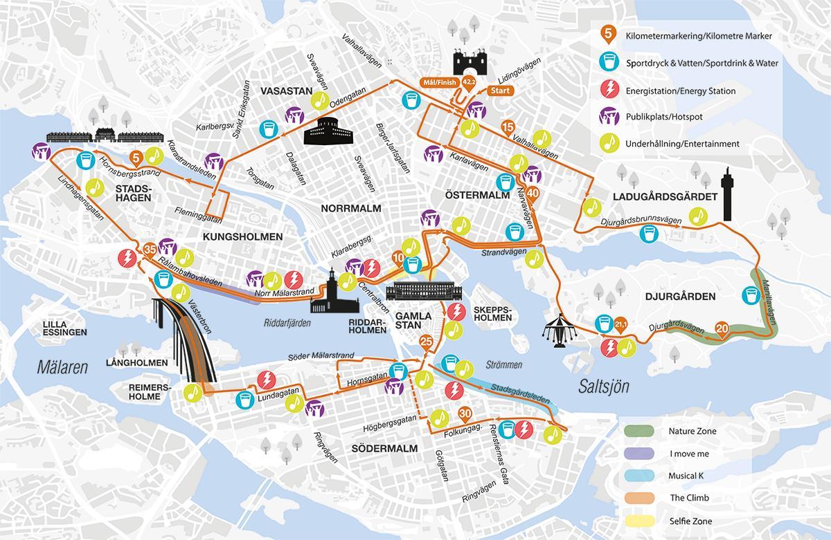mappa di Stoccolma maratona