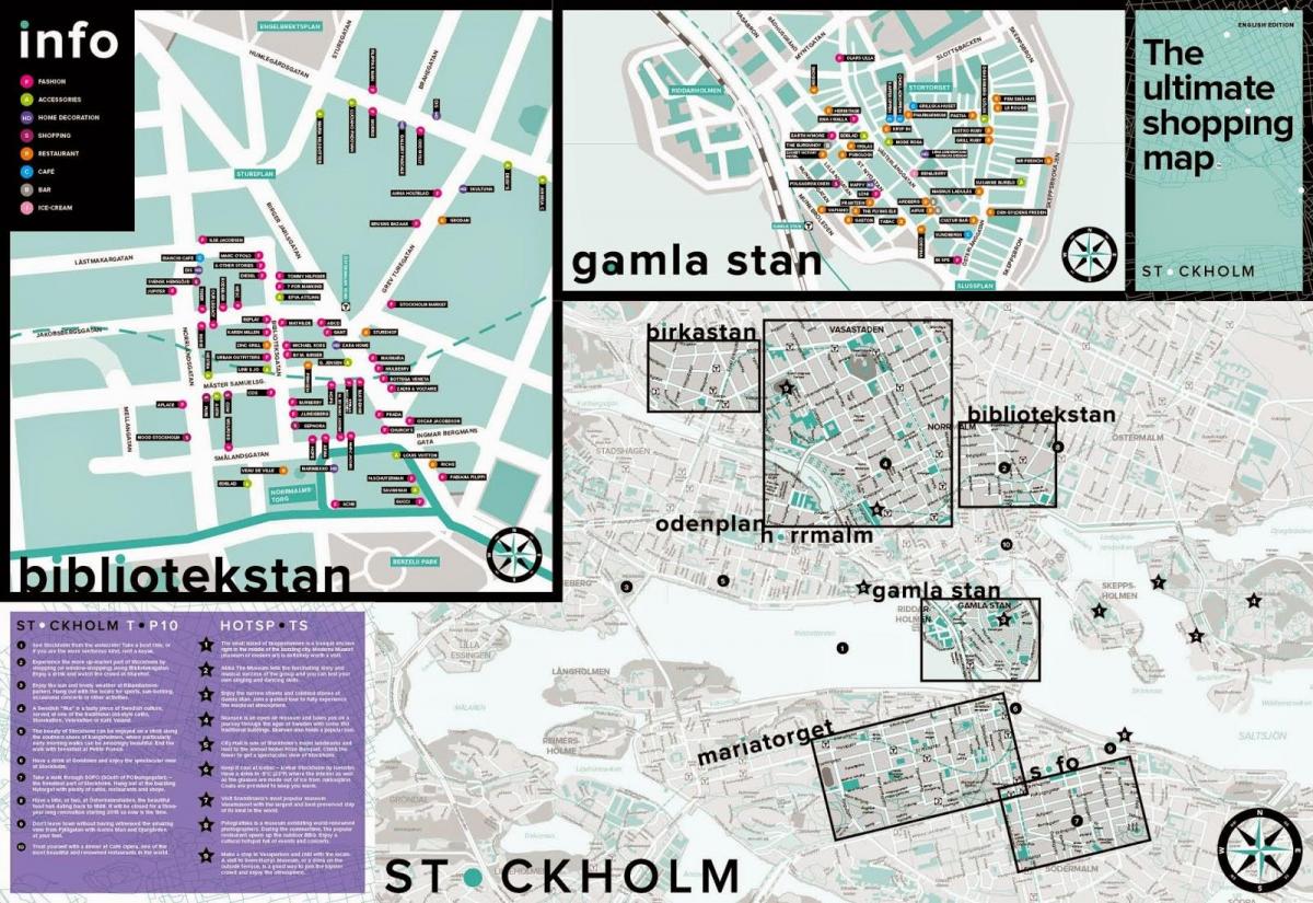 mappa di Stoccolma shopping