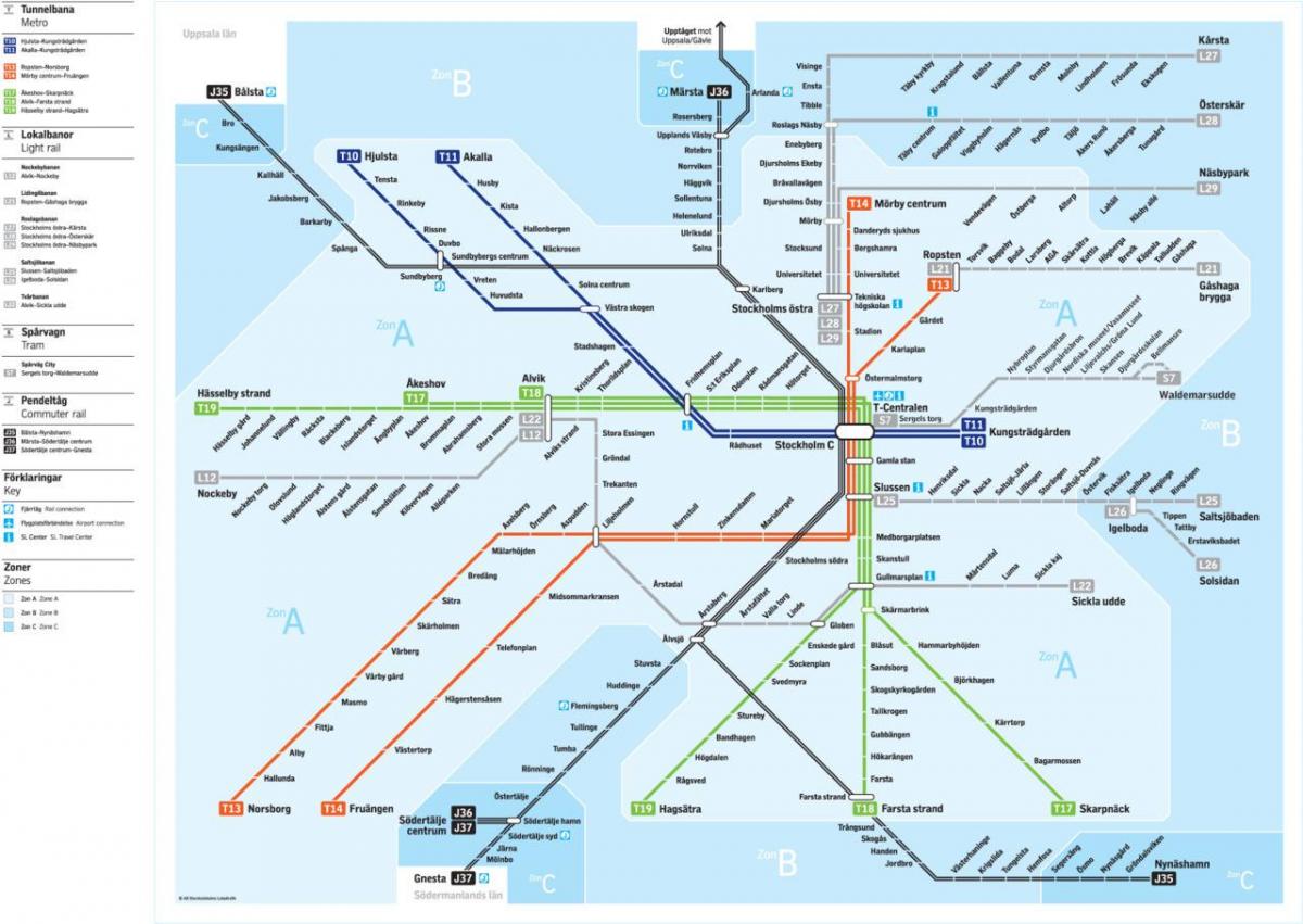 mappa di Stoccolma transito