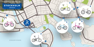 La città di stoccolma biciclette mappa