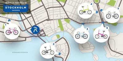 La città di stoccolma biciclette mappa