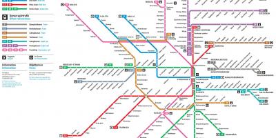 Mappa della metropolitana di stoccolma, in Svezia