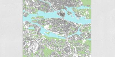 Mappa di Stoccolma mappa di stampa