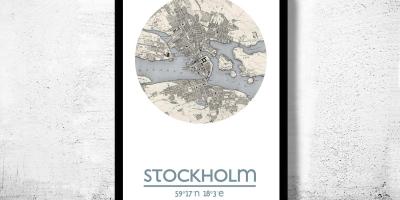 Mappa di Stoccolma mappa poster