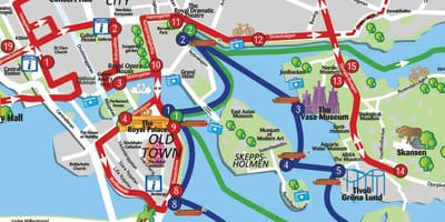 Stoccolma punti di interesse sulla mappa